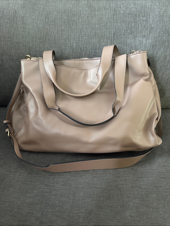 a new day Handbags - a new day Beige/Taupe Pebble-Texture Tote with Shoulder Strap